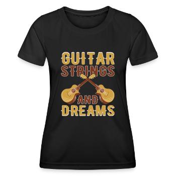 Acoustic Guitar Player Music Band Gitarrist - Frauen Funktions-T-Shirt - Schwarz - Vorne - AI Model Female 172 light (172cm)