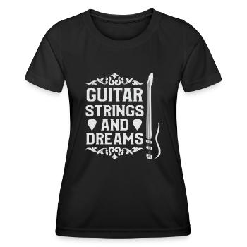 Acoustic Guitar Player Music Band Gitarrist - Frauen Funktions-T-Shirt - Schwarz - Vorne - AI Model Female 172 light (172cm)