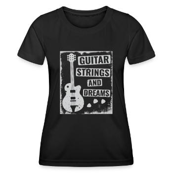Acoustic Guitar Player Music Band Gitarrist - Frauen Funktions-T-Shirt - Schwarz - Vorne - AI Model Female 172 light (172cm)