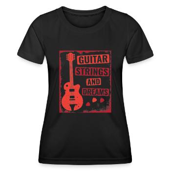 Acoustic Guitar Player Music Band Gitarrist - Frauen Funktions-T-Shirt - Schwarz - Vorne - AI Model Female 172 light (172cm)