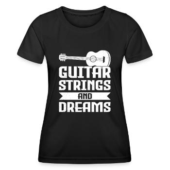 Acoustic Guitar Player Music Band Gitarrist - Frauen Funktions-T-Shirt - Schwarz - Vorne - AI Model Female 172 light (172cm)