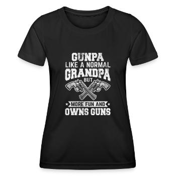 Gunpa comme un grand-père normal mais plus amusant et possède - T-shirt sport Femme - noir - Devant - AI Model Female 172 light (172cm)