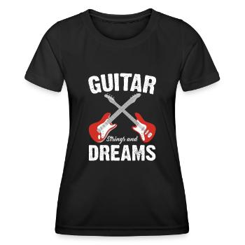 Acoustic Guitar Player Music Band Gitarrist - Frauen Funktions-T-Shirt - Schwarz - Vorne - AI Model Female 172 light (172cm)