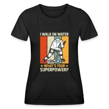 Eishockey Eishockeyspieler Hockey Spielen - Frauen Funktions-T-Shirt - Schwarz - Vorne - AI Model Female 172 light (172cm)
