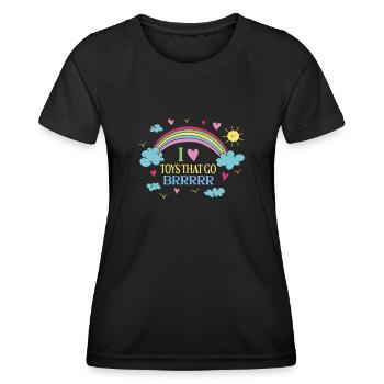 Ich Liebe Spielzeuge Die Brummen Regenbogen - Frauen Funktions-T-Shirt - Schwarz - Vorne - AI Model Female 172 light (172cm)