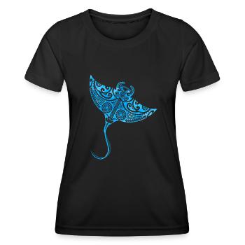 Manta Ray Scuba Diving Marine Deep Sea Creature - Frauen Funktions-T-Shirt - Schwarz - Vorne - AI Model Female 172 light (172cm)