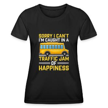 Désolé, je ne peux pas, je suis pris dans un embouteillage de - T-shirt sport Femme - noir - Devant - AI Model Female 172 light (172cm)