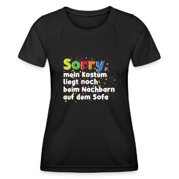 Désolé mon costume est toujours du côté du voisin - T-shirt sport Femme - noir - Devant - AI Model Female 172 light (172cm)