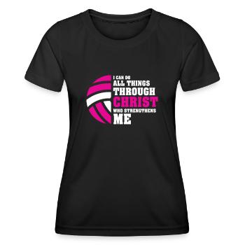 Je peux tout faire grâce au volleyball - T-shirt sport Femme - noir - Devant - AI Model Female 172 light (172cm)