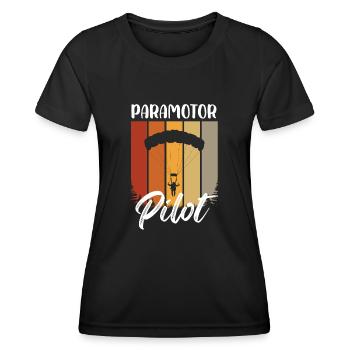 Paramotor Pilot Ultralight Aviation Aircraft - Frauen Funktions-T-Shirt - Schwarz - Vorne - AI Model Female 172 light (172cm)