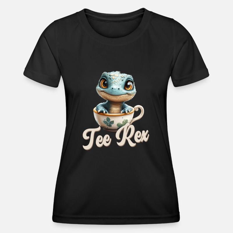 Funny Pun Dino Tee Rex - Women's Functional T-Shirt - black