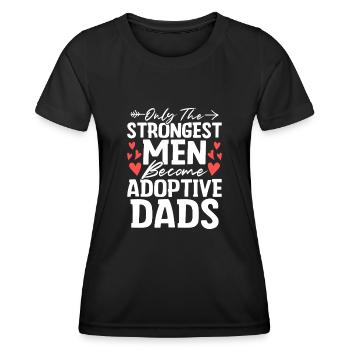 Seulement les hommes les plus forts Drôle Adoption Papa Gotcha - T-shirt sport Femme - noir - Devant - AI Model Female 172 light (172cm)