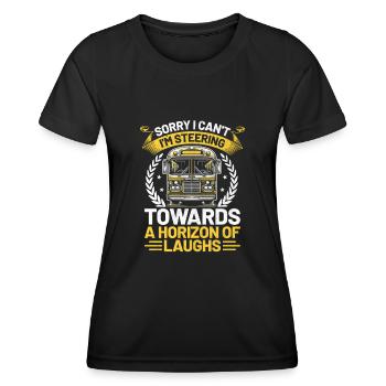 Désolé, je ne peux pas, je me dirige vers un horizon de - T-shirt sport Femme - noir - Devant - AI Model Female 172 light (172cm)