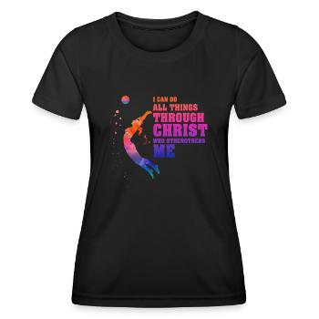 Je peux tout faire grâce au volleyball - T-shirt sport Femme - noir - Devant - AI Model Female 172 light (172cm)