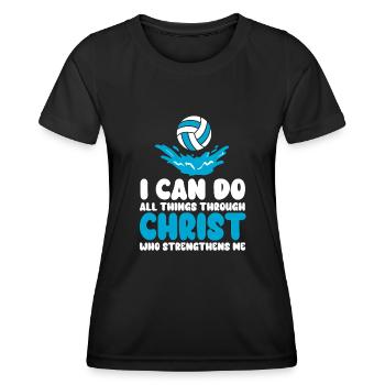 Je peux tout faire grâce au volleyball - T-shirt sport Femme - noir - Devant - AI Model Female 172 light (172cm)