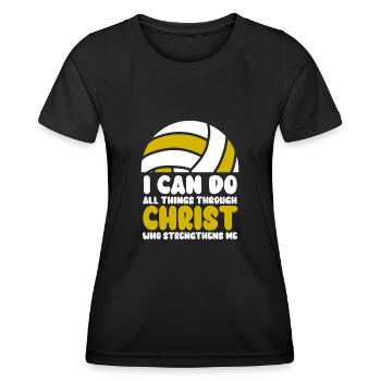 Je peux tout faire grâce au volleyball - T-shirt sport Femme - noir - Devant - AI Model Female 172 light (172cm)