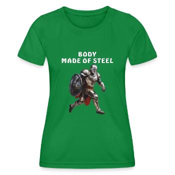 RÜSTUNG BODY MADE OF STEEL - Frauen Funktions-T-Shirt - Kelly Green - Vorne - AI Model Female 172 dark (172cm)