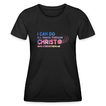 Je peux tout faire grâce au volleyball - T-shirt sport Femme - noir - Devant - AI Model Female 172 light (172cm)