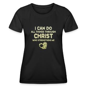 Je peux tout faire grâce au volleyball - T-shirt sport Femme - noir - Devant - AI Model Female 172 light (172cm)