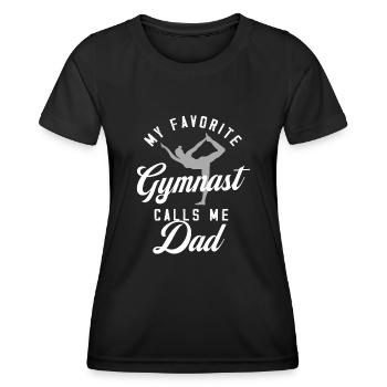 Mon gymnaste préféré m’appelle Dad Mat Sports - T-shirt sport Femme - noir - Devant - AI Model Female 172 light (172cm)