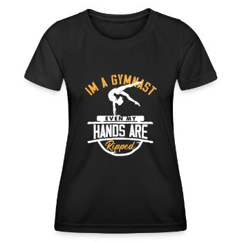 Je suis un gymnaste, même mes mains sont déchirées en équilibre sur les mains - T-shirt sport Femme - noir - Devant - AI Model Female 172 light (172cm)