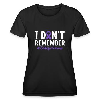 Ich erinnere mich nicht an eine lustige lila Bandepilepsie - Frauen Funktions-T-Shirt - Schwarz - Vorne - AI Model Female 172 light (172cm)