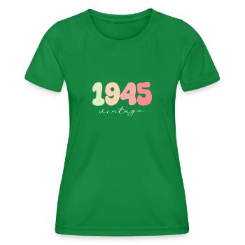 1945 Anniversaire Année de naissance - T-shirt sport Femme - vert - Devant - AI Model Female 172 dark (172cm)