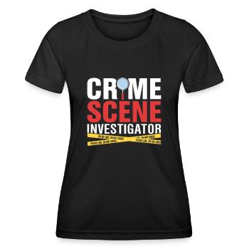 Enquêteur de scène de crime Preuve médico-légale amusante - T-shirt sport Femme - noir - Devant - AI Model Female 172 light (172cm)