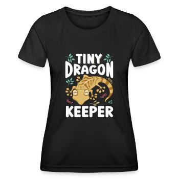 Leopardengecko Dinosaurier Lustige Leopard Gecko - Frauen Funktions-T-Shirt - Schwarz - Vorne - AI Model Female 172 light (172cm)