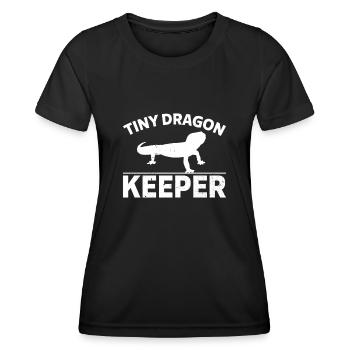 Leopardengecko Dinosaurier Lustige Leopard Gecko - Frauen Funktions-T-Shirt - Schwarz - Vorne - AI Model Female 172 light (172cm)