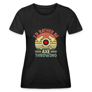 Je préférerais être un lanceur de hache sur cible - T-shirt sport Femme - noir - Devant - AI Model Female 172 light (172cm)