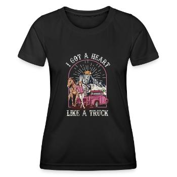 I Got A Heart Like A Truck - Women's Functional T-Shirt - black - Front - AI Model Female 172 light (172cm)