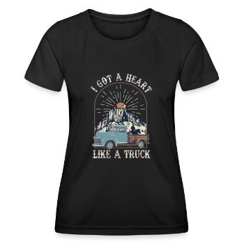 I Got A Heart Like A Truck - Women's Functional T-Shirt - black - Front - AI Model Female 172 light (172cm)