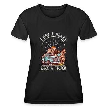 I Got A Heart Like A Truck - Women's Functional T-Shirt - black - Front - AI Model Female 172 light (172cm)