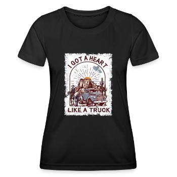 J’ai un cœur comme un camion - T-shirt sport Femme - noir - Devant - AI Model Female 172 light (172cm)