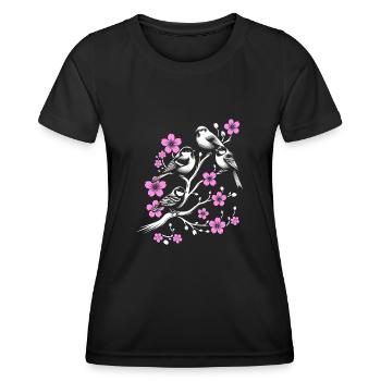 Birds Bird Watching Birdwatching Birdwatcher - Women's Functional T-Shirt - black - Front - AI Model Female 172 light (172cm)