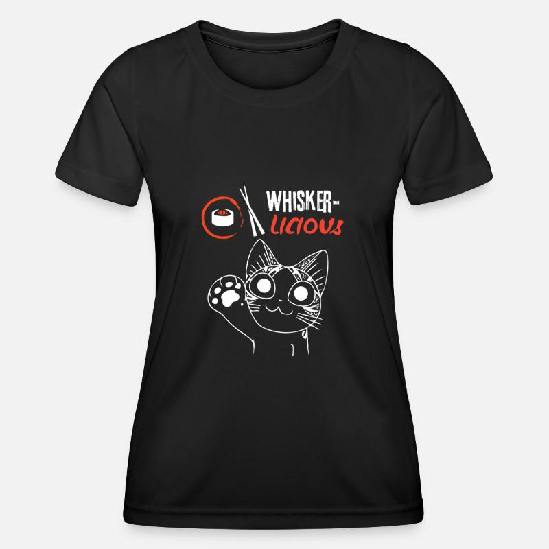 Whiskerlicious Bites – Sushi for Cat Lovers - Women's Functional T-Shirt - black