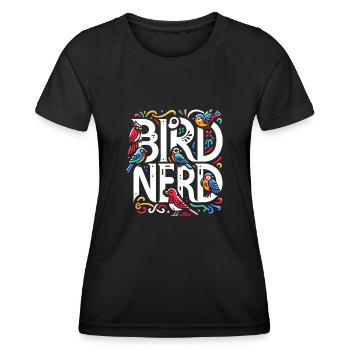 Bird Nerd Birdwatching Birder Birds Birdwatcher - T-shirt sport Femme - noir - Devant - AI Model Female 172 light (172cm)