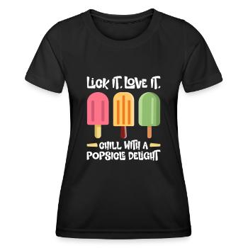 Sommer Eis Stiel Lustige Eiscreme Beach Pool Party - Frauen Funktions-T-Shirt - Schwarz - Vorne - AI Model Female 172 light (172cm)