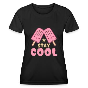 Glace d’été Popsicle Drôle Crème Glacée Plage Pool Party - T-shirt sport Femme - noir - Devant - AI Model Female 172 light (172cm)