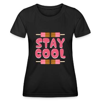 Sommer Eis Stiel Lustige Eiscreme Beach Pool Party - Frauen Funktions-T-Shirt - Schwarz - Vorne - AI Model Female 172 light (172cm)
