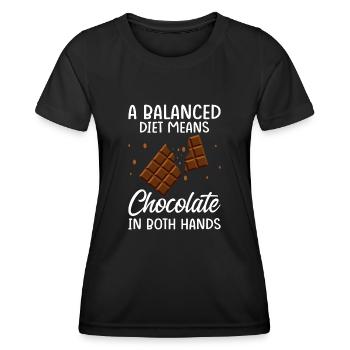 Drôle de chocolat diète Choco Candy Sweet Tooth - T-shirt sport Femme - noir - Devant - AI Model Female 172 light (172cm)