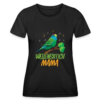 Budgie Mom Music Lover - Women's Functional T-Shirt - black - Front - AI Model Female 172 light (172cm)