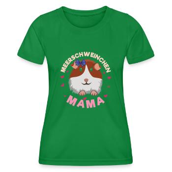 Guinea Pig Mom Cool Illustration - Women's Functional T-Shirt - kelly green - Front - AI Model Female 172 dark (172cm)