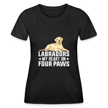 American Labrador Retriever Besitzer Black Lab Dad - Frauen Funktions-T-Shirt - Schwarz - Vorne - AI Model Female 172 light (172cm)