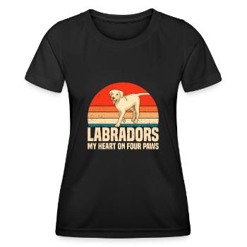 American Labrador Retriever Besitzer Black Lab Dad - Frauen Funktions-T-Shirt - Schwarz - Vorne - AI Model Female 172 light (172cm)