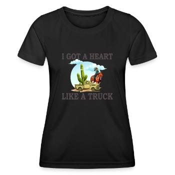 I Got A Heart Like A Truck - Women's Functional T-Shirt - black - Front - AI Model Female 172 light (172cm)