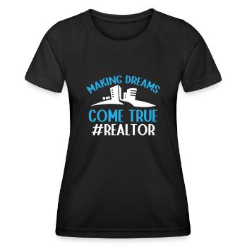 Agents immobiliers Agents immobiliers - T-shirt sport Femme - noir - Devant - AI Model Female 172 light (172cm)