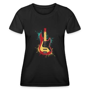 Splash Art Bassist Gitarrist Bassist Musiker - Frauen Funktions-T-Shirt - Schwarz - Vorne - AI Model Female 172 light (172cm)