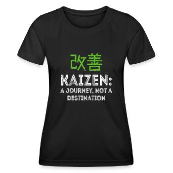 Kaizen : un voyage, pas une destination - T-shirt sport Femme - noir - Devant - AI Model Female 172 light (172cm)